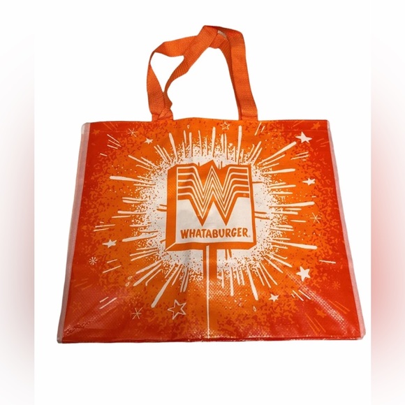 XLarge WHATABURGER Recycle Reusable Eco Friendly Shopping Beach Camping Tote Bag - Picture 1 of 5